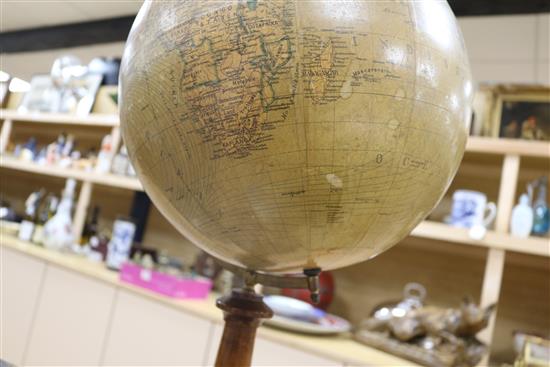 A Swedish 12 inch terrestrial globe c.1900 height 59cm